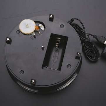 220V 20CM Black Velvet Top Rotary Display Stand Electric Rotating Display Turntable With Adapter