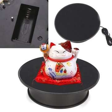220V 20CM Black Velvet Top Rotary Display Stand Electric Rotating Display Turntable With Adapter