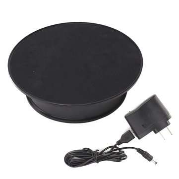 220V 20CM Black Velvet Top Rotary Display Stand Electric Rotating Display Turntable With Adapter