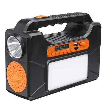 25w Emergency Portable Solar Panel Power Generator 3 Lamp Lighting System USB Card Radio Audio Solar