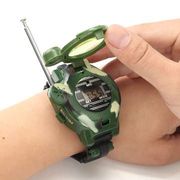 2Pcs 7 In 1 Kids Children Toys Walkie Talkie Girls Boys Watches Interphone Outdoor Games Green Light