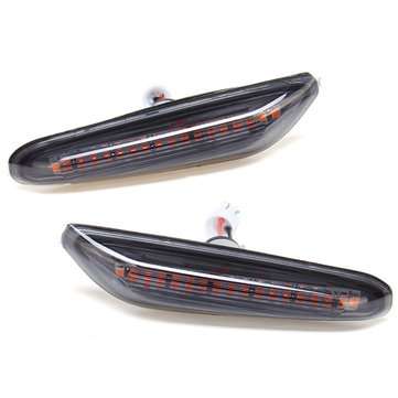 2Pcs Car 18 LED Smoke Turn Indicator Signal Side Marker Lights Front Left Right Lamps for BMW E82 E8