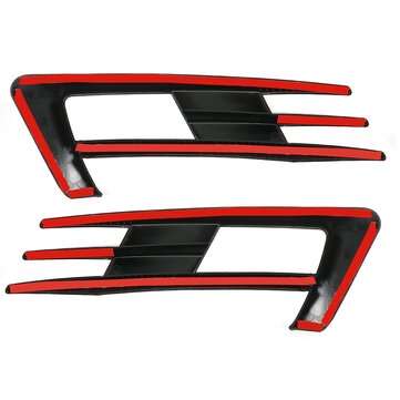 2Pcs Car Front Fog Lamp Eyebrow Glossy Black For VW Golf MK7 2014-2017