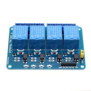2Pcs  5V 4 Channel Relay Module PIC ARM DSP AVR MSP430 Blue  for Arduino - product