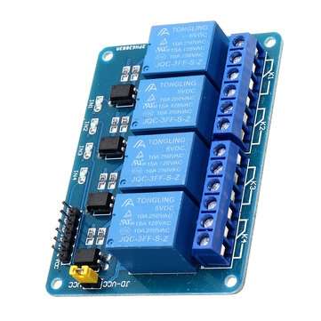 2Pcs  5V 4 Channel Relay Module PIC ARM DSP AVR MSP430 Blue  for Arduino - product