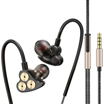 3.5mm Jack Six Dynamic Units Earphone In-ear HIFI Bass Noise Cancelling S... (TYPE: WITH-MICROPHONE)