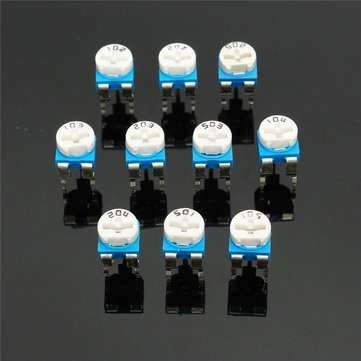 300Pcs 10 Values Variable Resistor 500R To 1M RM065 Carbon Film Horizontal Trimpot Potentiometer Ass