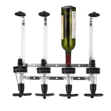 30ml Capacity Wall Mounted Stand 4 Bottle Alcoholic Drink Dispenser for Home Bar Drink Dispenser Pou