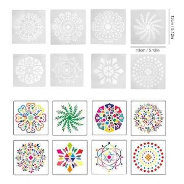35Pcs Mandala Dotting Tools Rock Painting Kits Colorful Art Pen Paint Stencils