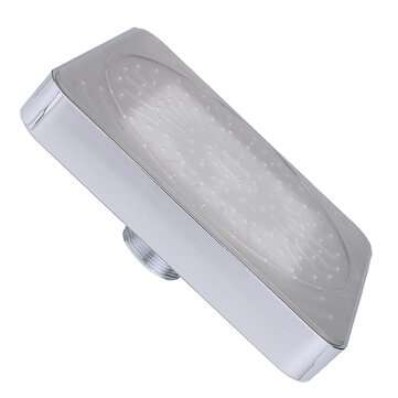 360 Adjustable 6 Inch LED Light Square Rain Shower Head Stainless Steel 3 Color Changing Temperatu