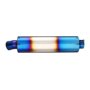 38-48mm Motorcycle Stainless Steel Exhaust Muffler Pipe Grilled Blue