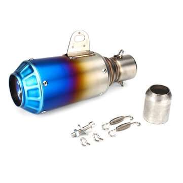 38-51mm Motorcycle Exhaust Muffler Pipe Modified Outlet System Stainless Steel Sco... (COLOR.: BLUE)