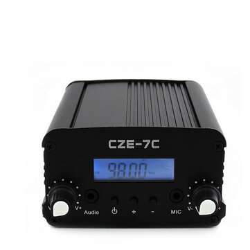 CZERF CZE-7C 1W/7W Wireless PLL Stereo FM Transmitter with Outdoor GP1 Antenna Kits (TYPE: A)
