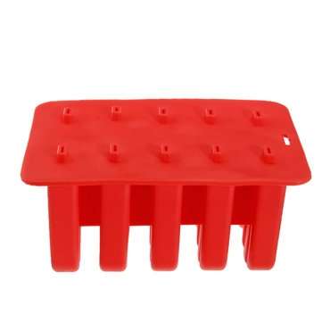 Ice Cream Mold 10 Cells Frozen Ice Cream Mould Maker Popsicle Yogurt Ice DIY Decora... (COLOR1: RED)