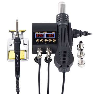 JCD 8898 2 in 1 750W Soldering Station Hot Air Gun Heater LCD Digital Display ... (PLUG: 110VUSPLUG)