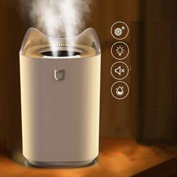k7 Double Spout Humidifier USB 3.3L Large Capacity Desktop Household Mute Aroma D... (COLOR.: WHITE)