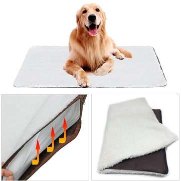 Large Self Heating Dog Bed Fleece Mat Soft Warm Pet Cat Rug Thermal Washable Pad (SIZE 2: S)