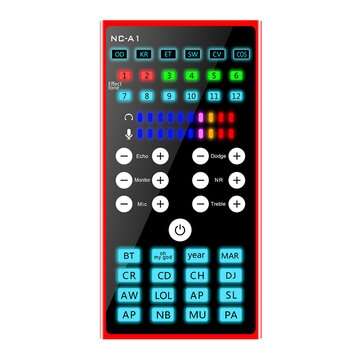 LEORY NC-A1 Audio Mixer Bluetooth Live Sound Card Condenser ... (TYPE: SOUNDCARDONLY | COLOR: BLACK)