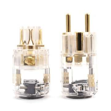 LEORY P-029E/C-029 EU version Power Plug IEC Audio Connector HiFi Brass For Audio ... (TYPE2: TYPE3)