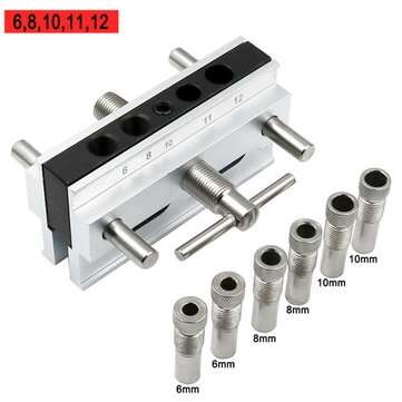 Metric/Inch Woodworking Self-Centering Hole Punch Locator Drill Guide Set Doweling Jig... (TYPE: .A)