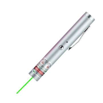 Mini Short Laser Point Pen with Pen Clip Rechargeable USB Green Light Portable Hi... (COLOR: SILVER)
