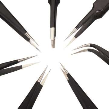 ONLYOU ESD 7pcs BGA Precision Tweezer Set Anti Static Tweezers Stainless Tweezers