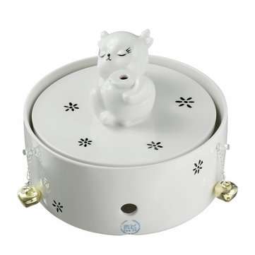 Pet Ceramic Automatic Electric Water Fountain Dog Cat Drinking Bowl Tank  (PLUG: USPLUG)