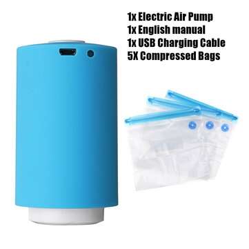 Portable Mini Electric Vacuum Sealer Air Pump USB Rechargeable Automatic Food Clot... (COLOR.: BLUE)