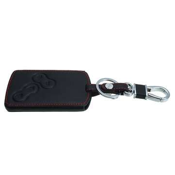 Red Line 4 Buttons Leather Car Remote Key Case Cover For Renault