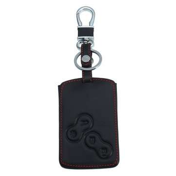 Red Line 4 Buttons Leather Car Remote Key Case Cover For Renault