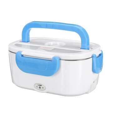 US Plug Stainless Steel 40W Electric Heated Lunch Box Heating Bento... (PLUG: USPLUG | COLOR.: BLUE)