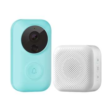 Zero AI Face Identification 720P IR Video Doorbell Set Motion Detect Interc... (COLOR.: TIFFANYBLUE)