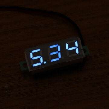 5pcs 0.28 Inch Two-wire 2.5-30V Digital Blue Display DC Voltmeter Adjustable Voltage Meter