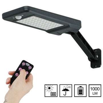 60 LED Remote Control  Solar Wall Lamp Waterproof PIR Motion Sensor Street Light ... (COLOR.: BLACK)