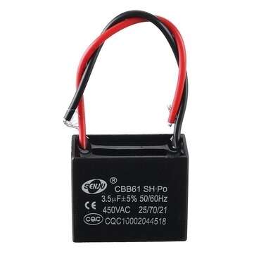 CBB61 5Pcs 3.5UF Starting Capacitance 450V AC Fan Capacitor CBB Motor Run Capacitor