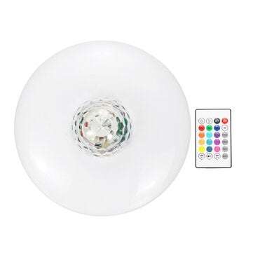 AC86-265V E27 RGBW bluetooth Music UFO LED Garage Light Bulb 24Keys Remote Control