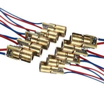 10 pcs DC 5V 5mW 650nm 6mm Laser Dot Diode Module Red Copper Head Tube