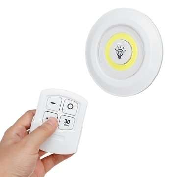 1/3/6pcs LED Wireless Stick On  LED Tap Light Bright Remote Battery Cab... (QUANTITY: 1PCLAMPREMOTE)