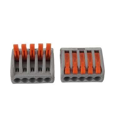 Excellway 60Pcs 2/3/5 Holes Spring Conductor Terminal Block Electric Cable Wire Connector
