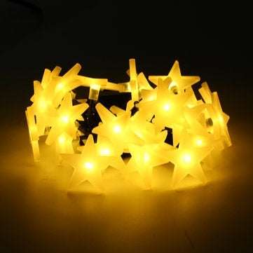 Battery Powered 3.3M 30LEDs Frosted Five Stars Fairy String Light Christmas W... (COLOR.: WARMWHITE)
