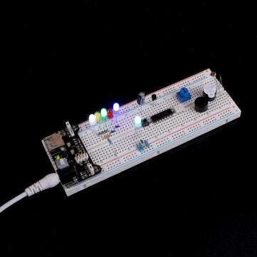 Electronics Fun Kit with Power Supply Module Jumper Wire Precision Potentiometer 830 tie-Points Brea