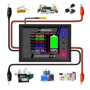DT24 Digital Display DC Power Supply Voltmeter Ammeter Battery Capacity Tester Battery Fuel Gauge Po
