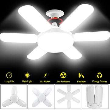 Folding Garage Work Light E27 Bulb Ceiling Lamp Workshop Warehouse Ceiling Light