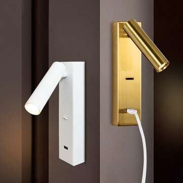 ZEROUNO Brush Brass LED Wall Lamp Bedside Headboard Readi... (LIGHT COLOR: WARMWHITE | COLOR: BRASS)