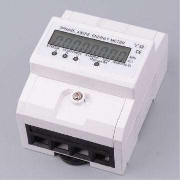 XTM024 Din Rail 3 Phase 4 Wire Electronic Watt Power Consumption Energy Meter Wattmeter 5-80A 380V A
