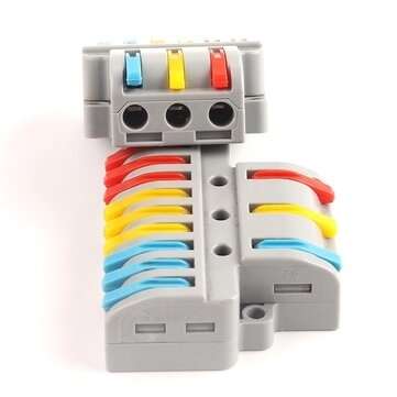 10PCS 3 in 9 out Quick Wire Connector PCT SPL Universal Wiring Cable Connectors Push-in Conductor Te