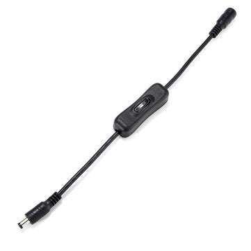 10PCS LUSTREON 5.5X2.1mm DC Power Supply Connector Switch Cable for 5050 3528 LED Strip Light
