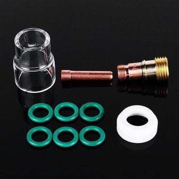 10Pcs TIG Welding Torch Stubby Gas Lens #12 Pyrex Cup Kit for WP-17/18/26 2/32inch