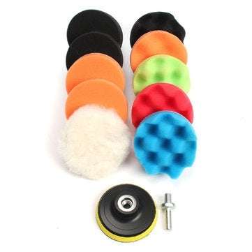 11pcs 3/5/6/7 Inch Waffle Buffer Polishing Pad Set For Car Polisher (INCH: 7INCH)