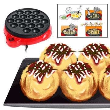 18 Holes Electric Octopus Ball Grill Takoyaki Baking Mould Machine Mini Electric Chibi Maruko Grill